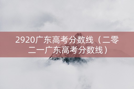 2920广东高考分数线（二零二一广东高考分数线）