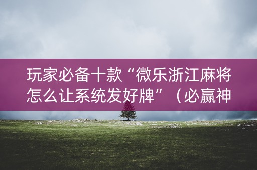 玩家必备十款“微乐浙江麻将怎么让系统发好牌”（必赢神器)
