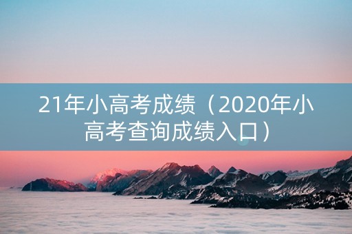 21年小高考成绩（2020年小高考查询成绩入口）